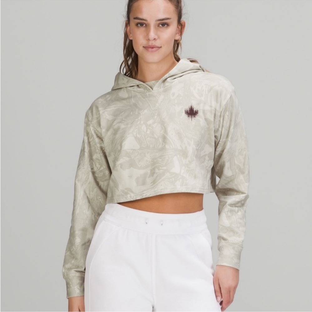 Lululemon Team Canada All Yours Cropped Hoodie Maple Metamorphosis Light Neutral